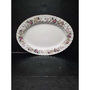 Creative Fine China Regency Rose Oval Serving Platter #2345 Vintage Floral China